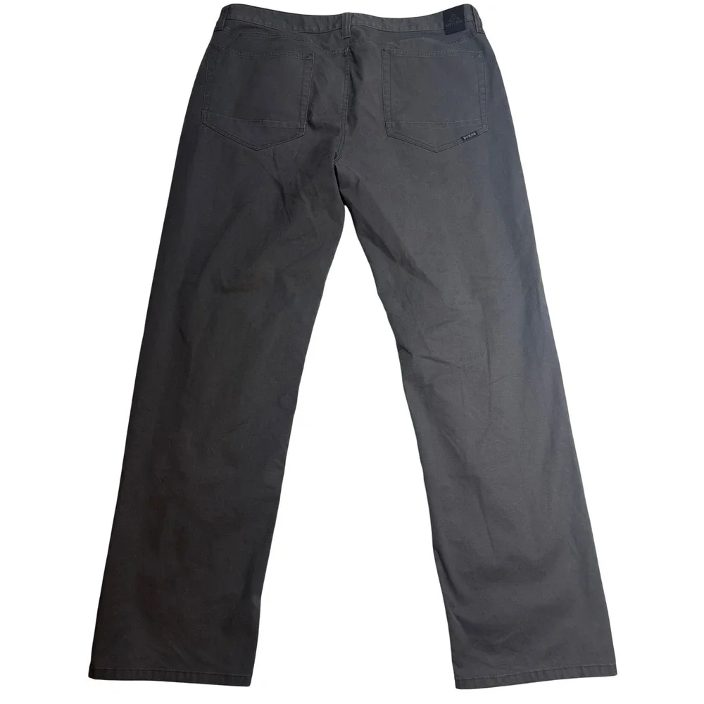 PrAna Breathe Pants Men Gray Excellent Organic Cotton Stretch Straight 38x32